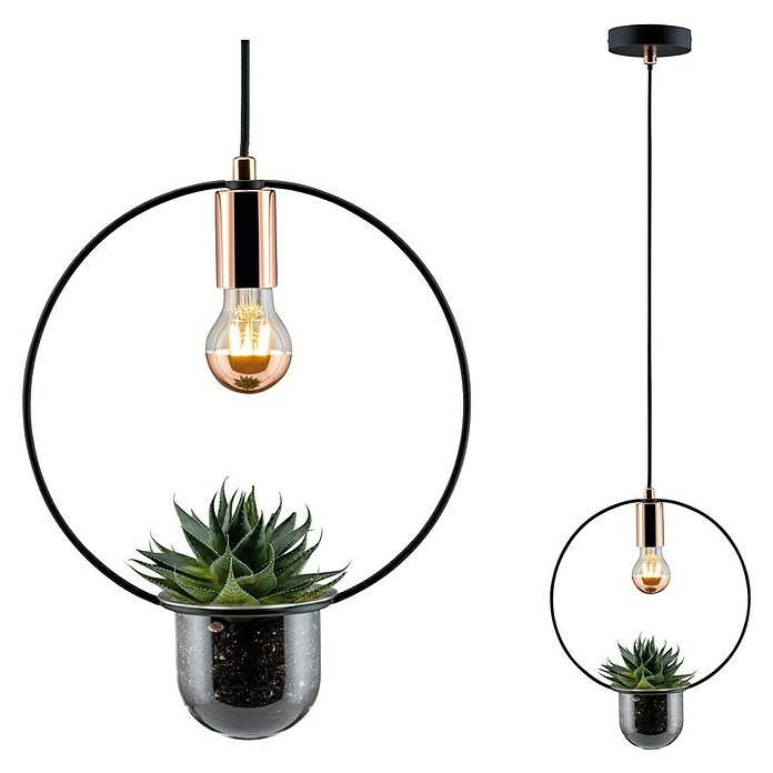 Paulmann Neordic Pendelleuchte Tasja (Ø x H: 12 x 110 cm, 20 W, Schwarz/Kupfer, E27) | BAUHAUS