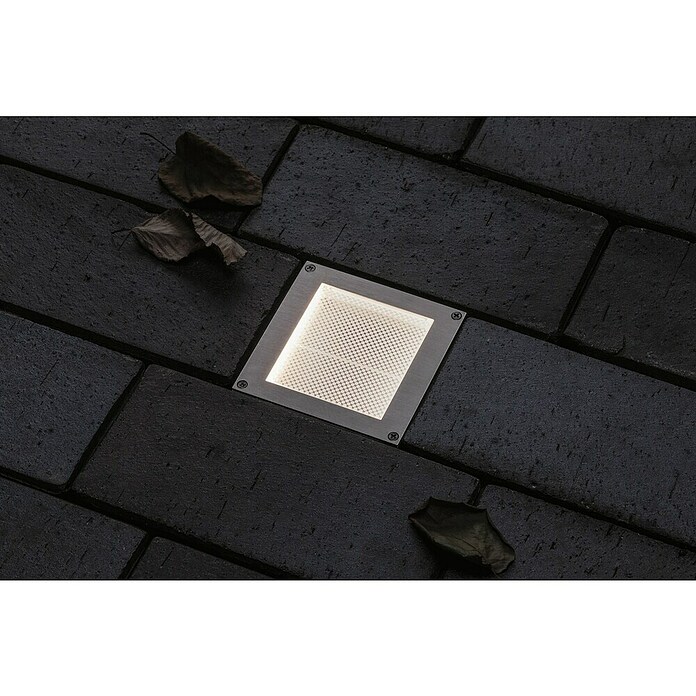 Paulmann Bodeneinbauleuchte Brick (Grau/Alu, 3 000 K, Quadratisch, Warmweiß) | BAUHAUS