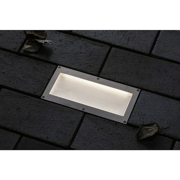 Paulmann Bodeneinbauleuchte Brick (Grau/Alu, 3 000 K, Rechteckig, Warmweiß) | BAUHAUS