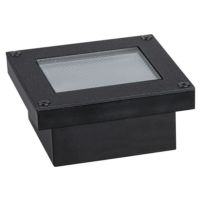 Paulmann Bodeneinbauleuchte Domenic (L x B x H: 8 x 8 x 3,7 cm, Quadratisch, 0,1 W, IP67, Schwarz) | BAUHAUS