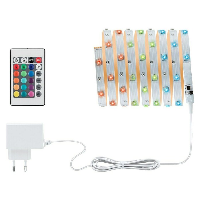 Paulmann LED-Band-Set RGB Stripe (Länge: 3 m, Lichtfarbe: Mehrfarbig, 8 W, 180 lm) | BAUHAUS