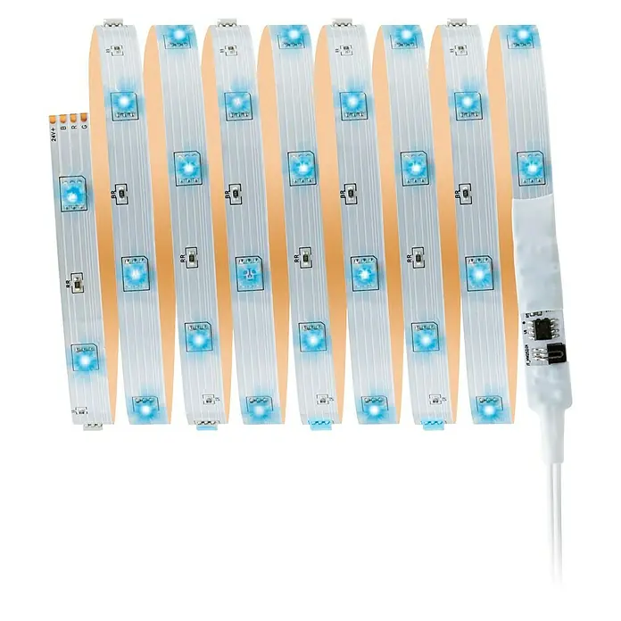 Paulmann LED-Band-Set RGB Stripe - Länge: 3 m, Lichtfarbe: Mehrfarbig, 8 W, 180 lm - LED-Streifen mit blauen LEDs und Anschlusskabel für vielseitige Beleuchtungslösungen, ideal für Ambiente und Akzente im Innenbereich.