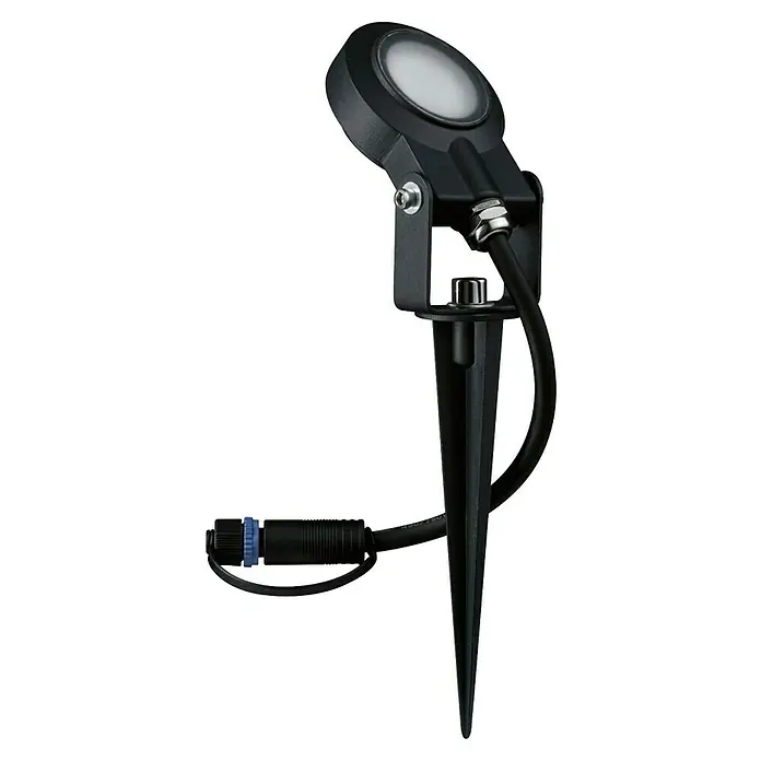 Paulmann Plug & Shine LED-Gartenspot Sting - Ø x H: 5,2 x 29 cm, 6,3 W, Warmweiß - Schwarzer Gartenstrahler mit Erdspieß und Kabelanschluss für den Außenbereich. Ideal zur Beleuchtung von Gärten und Wegen.