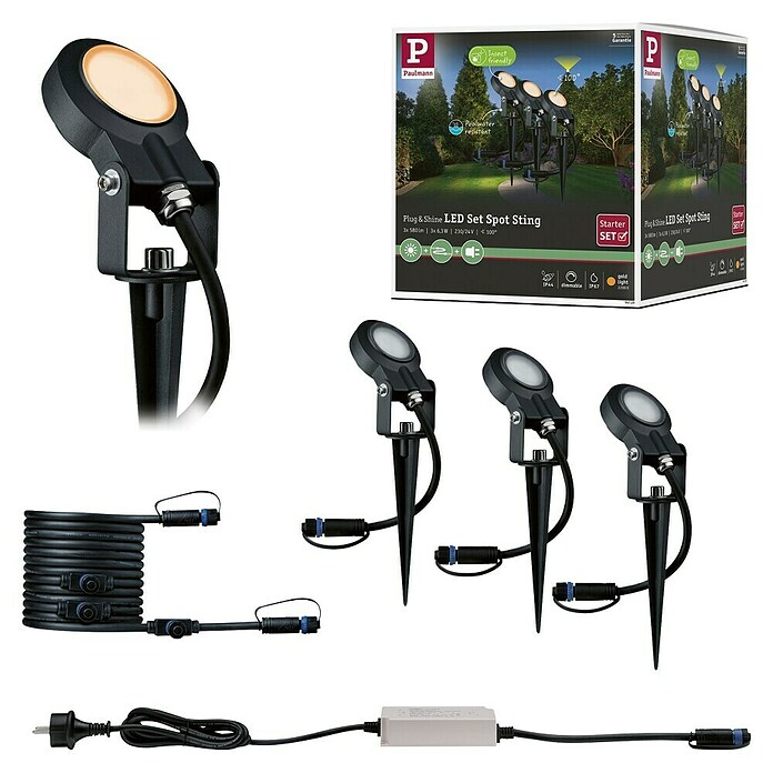 Paulmann Plug & Shine Basis-Set Sting (6,3 W, Erdspieß, IP67, 2 200 K) | BAUHAUS