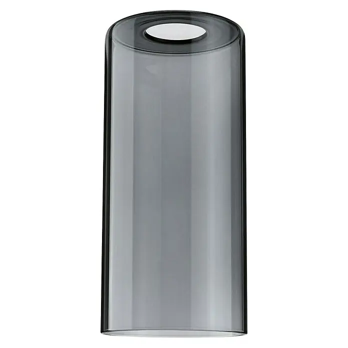 Paulmann URail Lampenschirm Raja - Ø x H: 10 x 21 cm, Rauchglas, E27, Glas - Graues Glasgefäß mit zylindrischer Form und einer Öffnung an der Oberseite, ideal für Dekoration oder als minimalistische Vase.