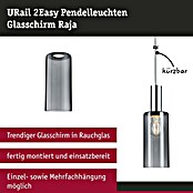 Paulmann URail 2Easy Lampenschirm Raja (Ø x H: 10 x 21 cm, Rauchglas, E27, Glas) | BAUHAUS