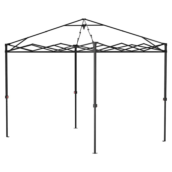 Gardol Folien-Gewächshaus Pop-Up - 240 x 180 x 245 cm, Metall, Kunststoff - Abbildung eines schwarzen Faltpavillons mit stabilen Rahmen und einfacher Konstruktion. Ideal für Veranstaltungen im Freien.