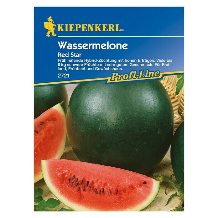 Kiepenkerl Profi-Line Obstsamen WassermeloneCitrullus lanatus, Erntezeit: August - Oktober Front View