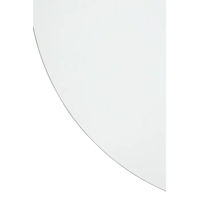 Espejo de pared Gia sin marco - Diámetro: 60 cm, Plateado - Primer plano de una superficie redonda blanca, posiblemente un plato o una mesa, destacando su elegancia simple y diseño limpio.