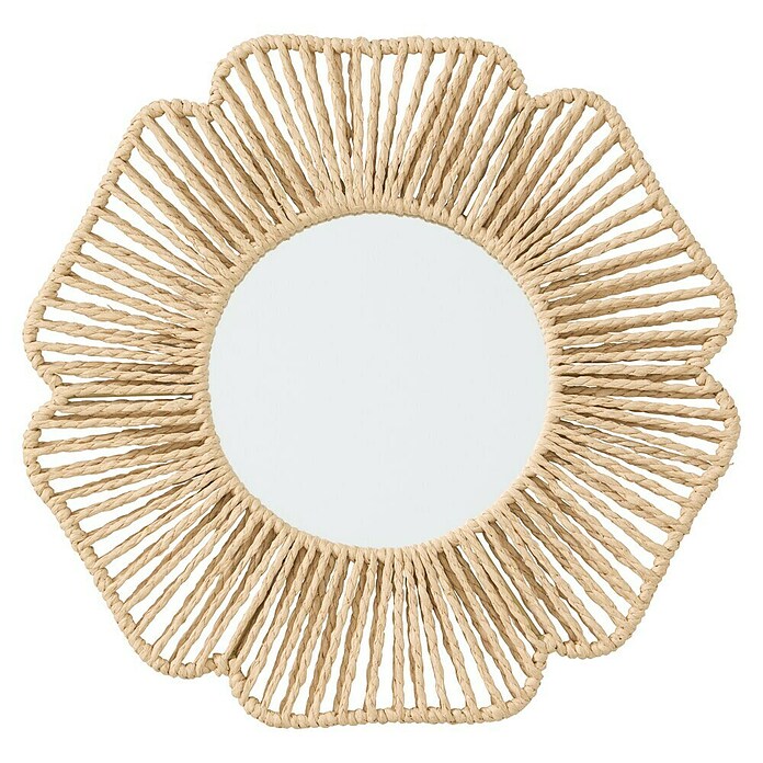 Espejo de pared Fiore (Diámetro: 36,5 cm, Natural) | BAUHAUS