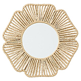 Espejo de pared Fiore (Diámetro: 36,5 cm, Natural)