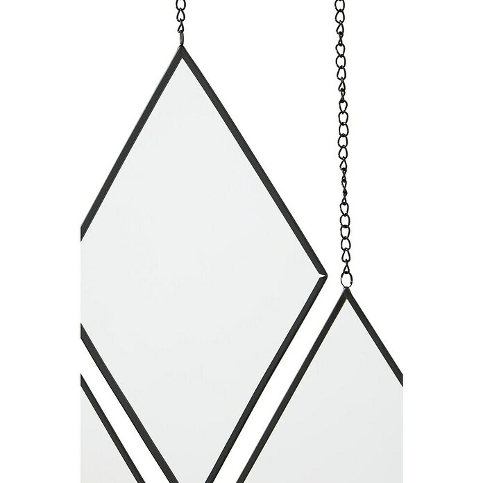 Espejo de pared Diamante Set de 3 uds (17 x 28 cm, Negro) | BAUHAUS