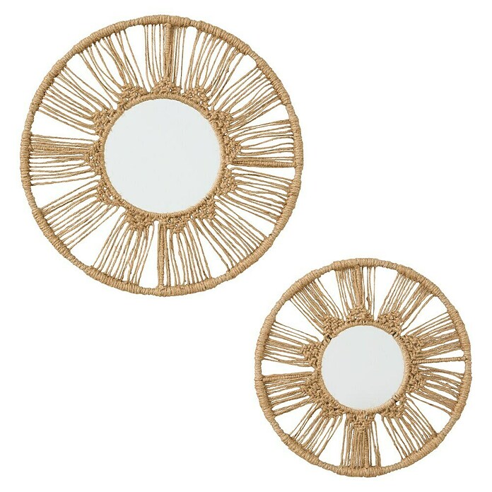 Espejo de pared Serena (2 pzs., Diámetro: 45 cm, Natural) | BAUHAUS