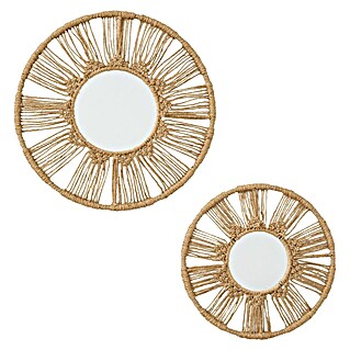 Espejo de pared Serena (2 pzs., Diámetro: 45 cm, Natural)