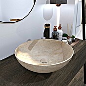 Nasadni umivaonik Concepto Bell Traverti  (Promjer: 40 cm, Bez preljeva, Bež) | BAUHAUS