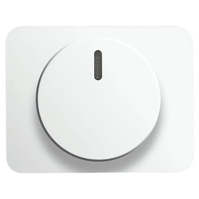 Busch-Jaeger Alpha Nea Dimmerabdeckung - Weiß, Unterputzmontage - Weißer runder Smart Home-Regler zur Steuerung von Licht oder Temperatur, ideal für moderne Wohnräume.