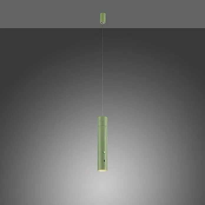 Just Light Lámpara colgante de batería Attach - Verde - Lámpara colgante verde moderna. Su diseño cilíndrico y el color añaden un toque de estilo moderno a cualquier estancia.