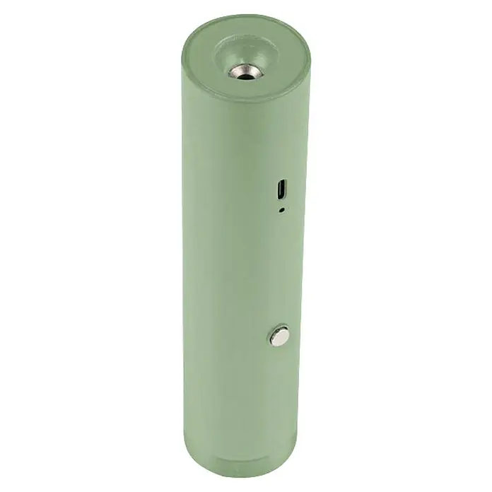 Just Light Lámpara colgante de batería Attach - Verde - Difusor de aroma cilíndrico verde con botón y puerto USB, ideal para perfumar habitaciones y crear un ambiente relajante.