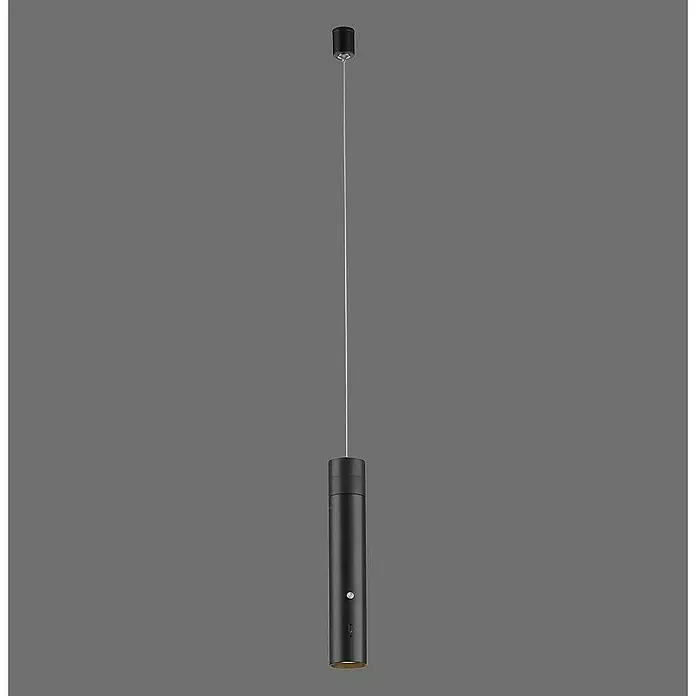 Just Light Lámpara colgante de batería Attach - Negro - Elegante lámpara colgante negra con un diseño cilíndrico y elegante, ideal para interiores modernos e iluminación elegante.