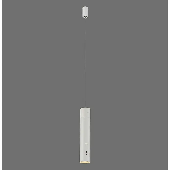 Just Light Lámpara colgante de batería Attach - Blanco - Lámpara colgante blanca moderna con diseño cilíndrico. Iluminación elegante para interiores estilosos con un estilo minimalista.
