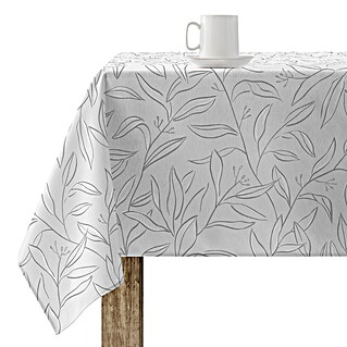 Mantel para mesa Digital Resin (Hojas gris, 200 x 140 cm)