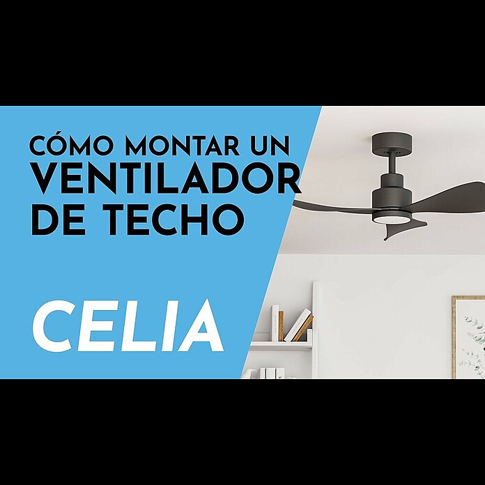 Arte confort Ventilador de techo Celia (Negro, 91,4 cm, 16 W, Blanco neutro) | BAUHAUS
