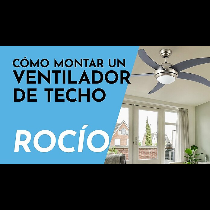 Arte confort Ventilador de techo Rocio (Plateado, 132 cm, 38 W, Blanco neutro) | BAUHAUS