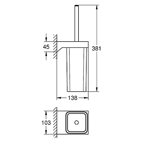 Grohe Selection Cube WC-Bürstengarnitur (Metall, Chrom)