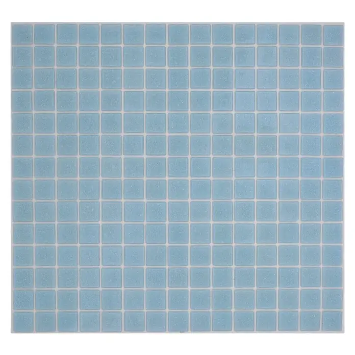 Mosaikfliese Quadrat Uni GM A 33P - L x B: 32,7 x 30,5 cm, Hellblau, Glänzend - Quadratische, hellblaue Mosaikfliese mit hellen Fugen. Diese dekorative Fliese eignet sich perfekt für Bad oder Küche.