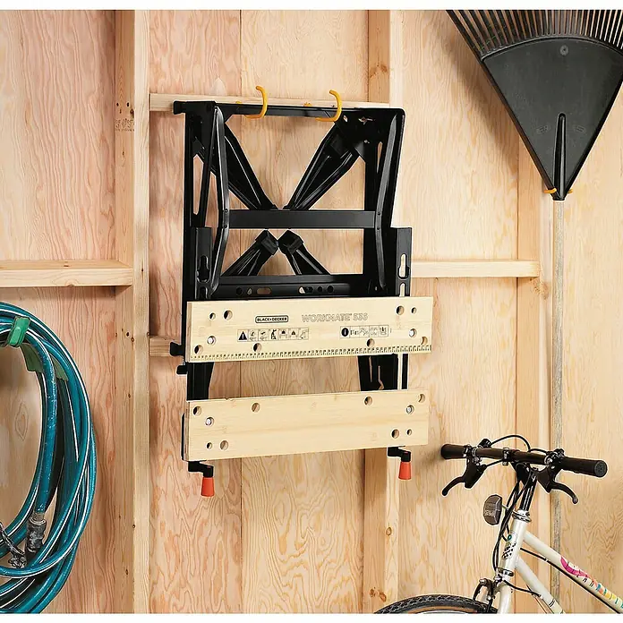 Black+Decker Werkbank Workmate® 536 - Belastbarkeit: 160 kg - Wandmontierte Black+Decker Werkbank Workmate 535, ideal für platzsparende Werkstätten.