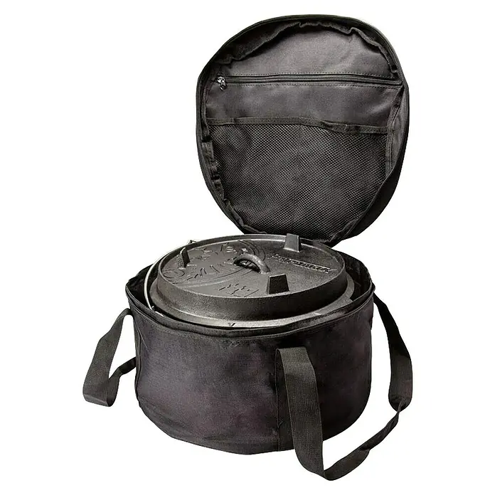 Petromax Transporttasche FT 3 - Ø x H: 28 x 17,5 cm, Polyester - Schwarze Tragetasche mit Reißverschluss für einen gusseisernen Dutch Oven. Praktisch zum Transport und zur Aufbewahrung des Kochgeschirrs.