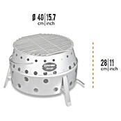 Petromax Holzkohlegrill Atago (Grillfläche (B x T): 45,1 x 44,5 cm, Durchmesser Grillfläche: 34 cm, Silber) | BAUHAUS