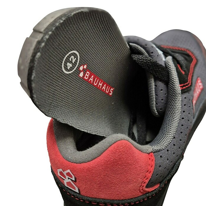 BAUHAUS Zapato bajo de seguridad (38, Clase de protección según EN ISO 20345: S3, Gris/Rojo) | BAUHAUS