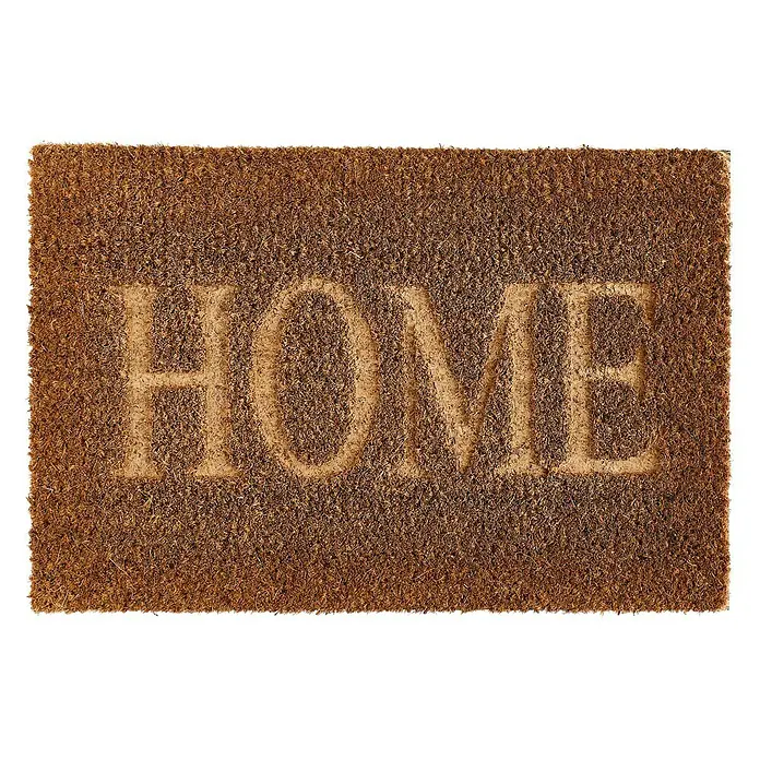 Fußmatte Hometown - 40 x 60 cm, Braun, Home, Kokos - Fußmatte mit der Aufschrift "HOME", ideal für den Eingangsbereich. Die natürliche Kokosfaser sorgt für Sauberkeit und einen einladenden Look.