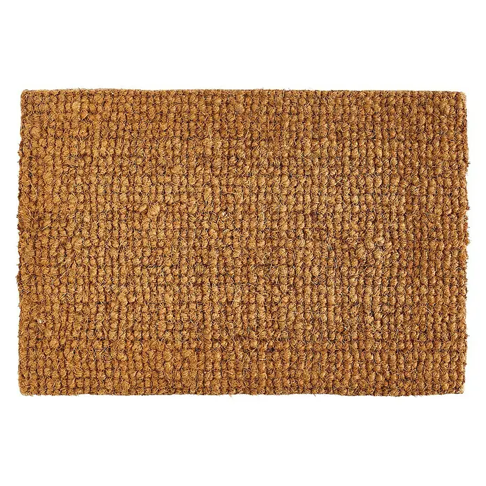 Fußmatte Luck Loop - 40 x 60 cm, Braun, Kokos - Eine rechteckige Fußmatte aus Kokosfaser mit einer rauen, texturierten Oberfläche, ideal für den Eingangsbereich.