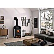 Justus Kaminofen Vegas V (6 kW, Raumheizvermögen: 115 m³, Material Verkleidung: Keramik, Schwarz/Grau) | BAUHAUS