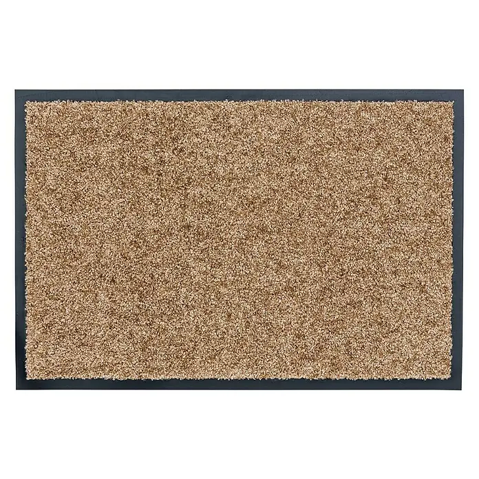 Astra Schmutzfangmatte Diamant - Sand, 90 x 150 cm, Material Nutzschicht: 100 % Polyamid - Schmutzfangmatte in Beige und Grau. Die Fußmatte ist rechteckig und hat einen grauen Rand. Ideal für den Eingangsbereich.