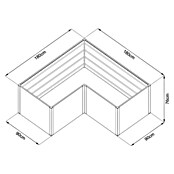 Floraworld Hochbeet Twin-Wall (180 x 180 x 76 cm, Stahl, Anthrazit) | BAUHAUS