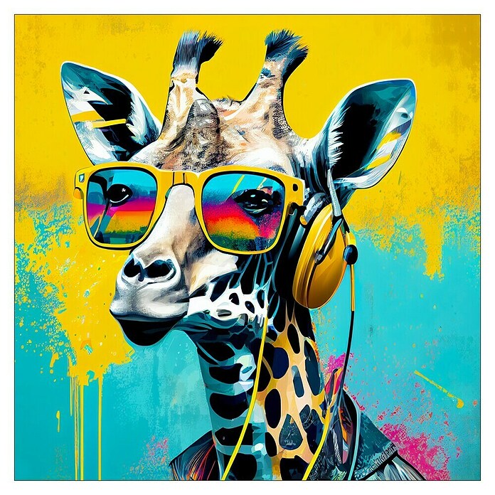 ProArt Young Living Slika na platnu  (Animals with Headphones - Giraffe, Š x V: 30 x 30 cm) | Slike na platnu | Stenske slike | Slike in okvirji | Dekoracija stanovanja | Izdelki | BAUHAUS