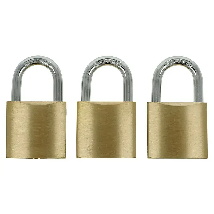 Stabilit Vorhängeschloss-Set3 Stk., Breite: 30 mm, Stahl - Drei Vorhängeschlösser mit gehärteten Stahlbügeln und Messinggehäusen, ideal für Sicherheit und Schutz vor unbefugtem Zugriff.