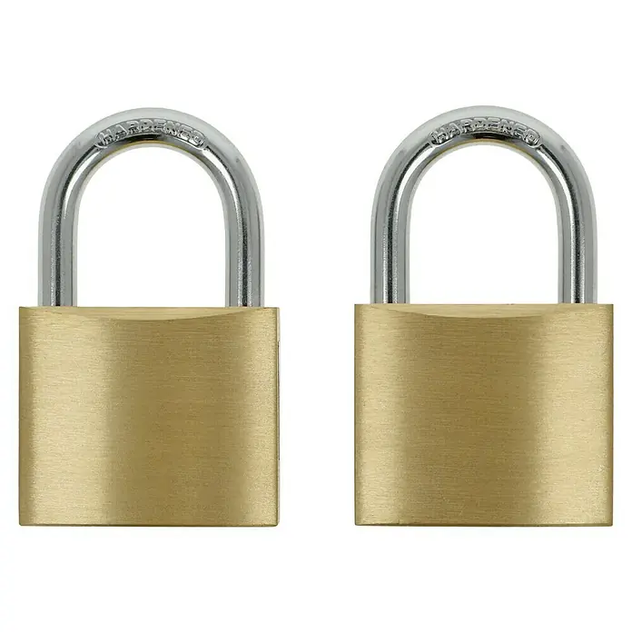 Stabilit Vorhängeschloss-Set - 2 Stk., Breite: 40 mm, Stahl - Zwei Vorhängeschlösser aus Messing mit gehärtetem Stahlbügel bieten zuverlässigen Schutz für Ihre Wertsachen.