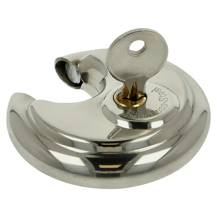 Stabilit Diskusschloss - 70 mm, Stahl - Robustes Edelstahlschloss mit Schlüssel, ideal zur Sicherung von Wertsachen. Der Edelstahl sorgt für Langlebigkeit und Schutz vor Korrosion.