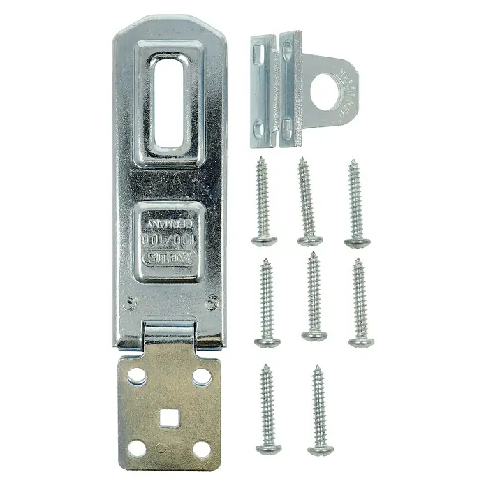 Abus Überfalle mit Vorhangschloss 100/100 Überfalle + 54TI140 B - Bügelinnenhöhe: 21 mm - ABUS Vorhänge Schloss Riegel mit Befestigungsmaterial für erhöhte Sicherheit und Schutz.