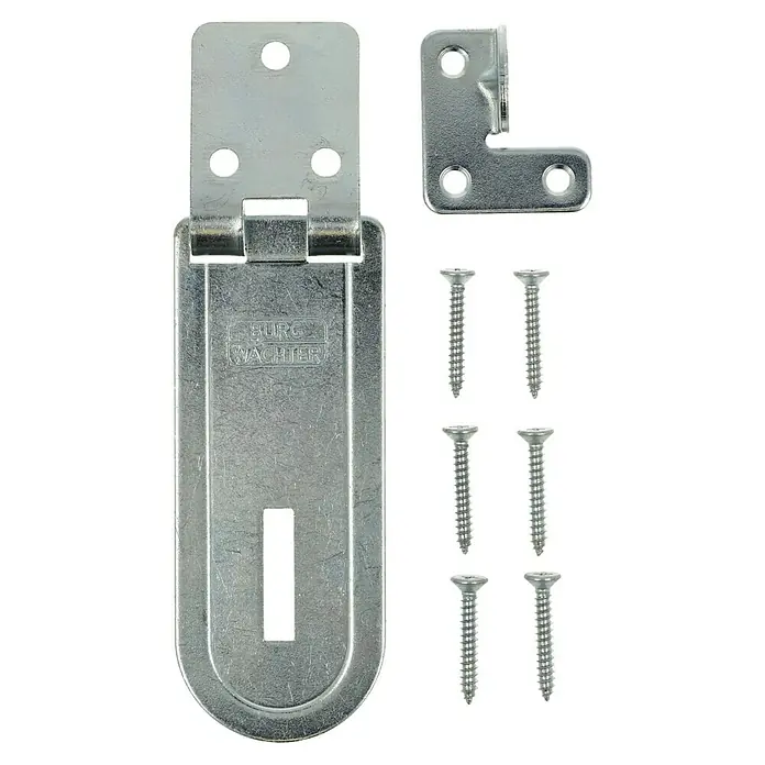 Burg-Wächter Panzer-Überfalle PCC - L x B: 80 x 32 mm, Durchmesser Öse: 8 mm - Burg Wächter Kastenschloss mit Schrauben, ideal zur sicheren Verriegelung von Türen, Toren und Schränken. Einfache Montage, robust und zuverlässig.