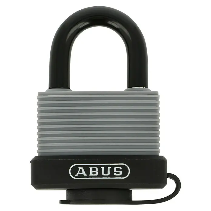 Abus Überfalle mit Vorhangschloss 100/100 Überfalle + 70AL/45 - Bügelinnenhöhe: 25 mm - Das ABUS 83/45 Vorhängeschloss bietet zuverlässigen Schutz mit einem robusten Bügel und einem präzisen Schließmechanismus für hohe Sicherheit.