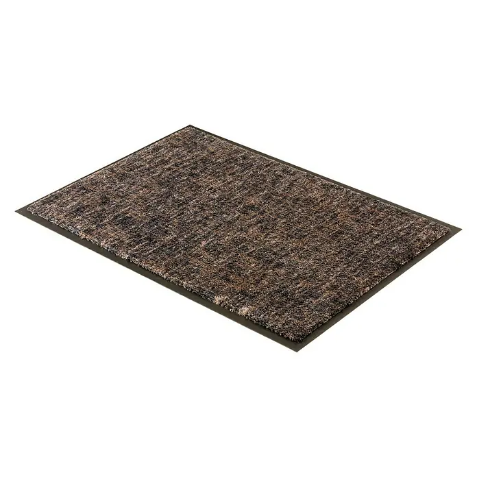 SCHÖNER WOHNEN-Kollektion Fußmatte Gitter - Anthrazit/Braun, 50 x 70 cm - Fußmatte in braunen und grauen Tönen mit dunklem Rand, ideal für den Eingangsbereich, um Schmutz und Feuchtigkeit aufzufangen.