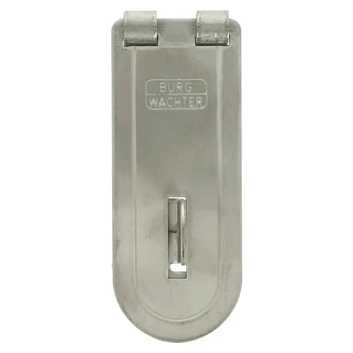Burg-Wächter Panzer-Überfalle PCC NI - 80 x 32 mm, Durchmesser Öse: 8 mm, Edelstahl - Burg-Wächter Einwurfklappe aus silbernem Metall, robust und sicher. Ideal für Briefkästen und Paketschränke, um Sendungen vor Witterung zu schützen.