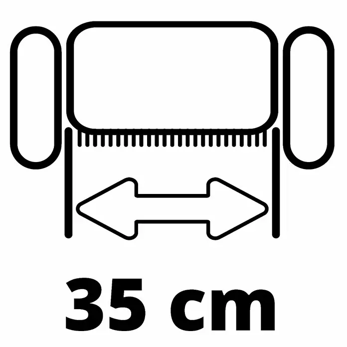 Einhell Power X-Change 18V Akku-Vertikutierer-Lüfter GE-SC 36/35 LI SOLO - Anzahl Akkus: Ohne Akku, 36 V - Symbol für ein 35 cm breites, ausziehbares Produkt.
