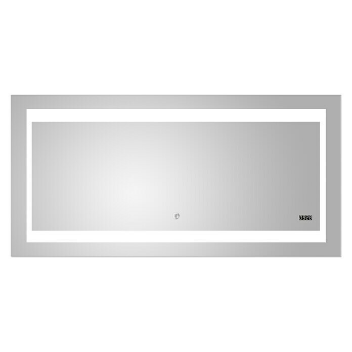 LED-Lichtspiegel Silver Futura (140 x 70 cm, Sensorschalter)
