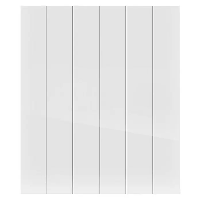 HJM Emisor térmico Ava - 1.000 W, Blanco, 7,5 x 50,4 x 50 cm, Seco - Puerta de paneles lacada en blanco con listones verticales. Superficie lisa que proporciona un aspecto limpio y moderno.